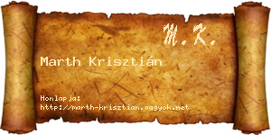 Marth Krisztián névjegykártya